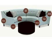 Curved Custom Fabric Sectional Sofa Avelle 531