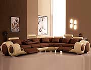 Modern Leather Sectional Sofa With Recliners VG87