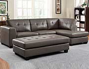 Sofa sectional in Grey Eco Leather HE968