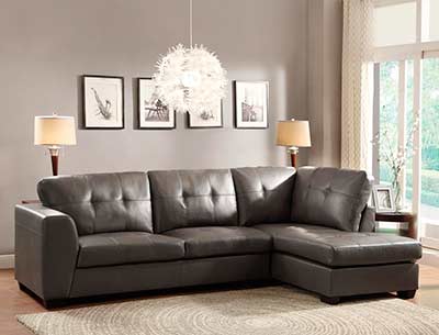 Sofa sectional in Grey Eco Leather HE968