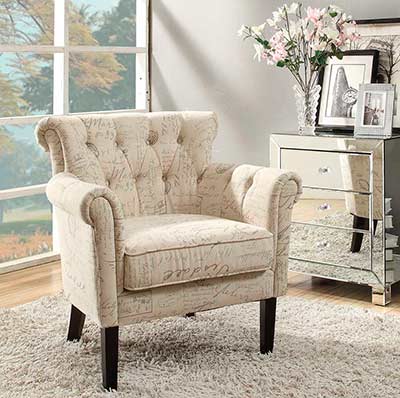 French note linen accent chair HE193