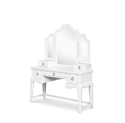 White Vanity Desk with Mirror