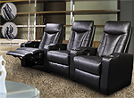 Modern Home Theater Unit with Three Recliners