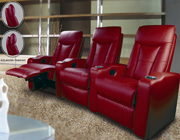 Modern Home Theater Unit with Three Recliners