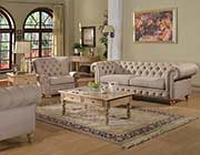 Fabric Beige Sofa AC Semadara