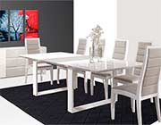 Extendible White Lacquer Dining table Nadine