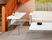 Contemporary Console table with Glass legs Carlo