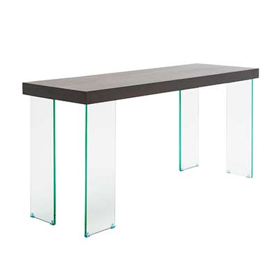 Contemporary Console table with Glass legs Carlo