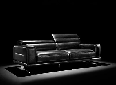 Black Leather sofa Blair by Moroni