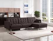 Grey Fabric Sectional Sofa Sleeper DS Copus