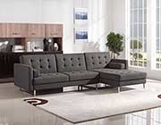 Grey Fabric Sectional Sofa Sleeper DS Copus