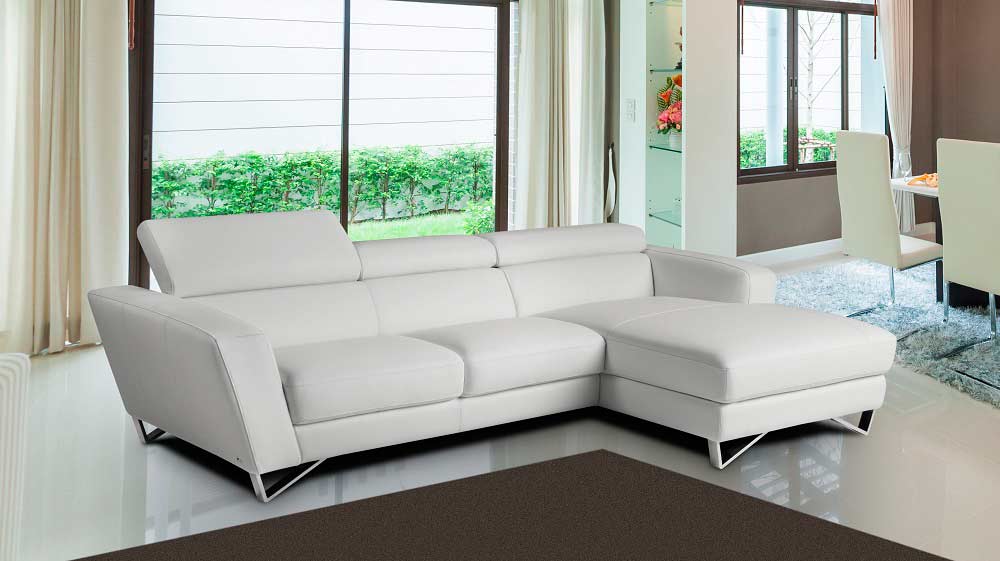 small white leather sectional sofa
