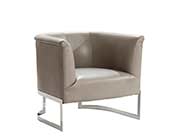 White Leatherette Accent Chair ArL Ellie