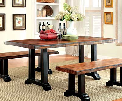 Transitional Tobacco Oak Finish Dining Table FA05