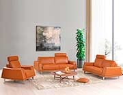 Modern Orange Leather Sofa EF531