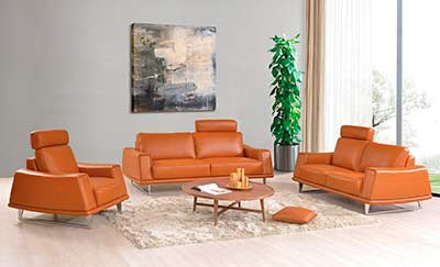 Modern Orange Leather Sofa EF531