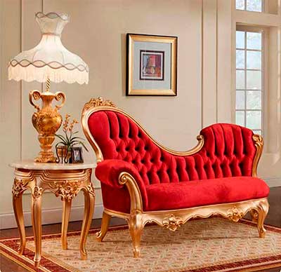 Red Velvet Chaise Lounge 756