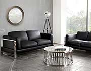 Black Eco Leather Sofa DS 074