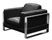 Black Eco Leather Sofa DS 074