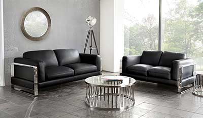 Black Eco Leather Sofa DS 074