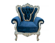 Marine Blue Velvet Provincial Chair 609C