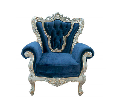 Marine Blue Velvet Provincial Chair 609C