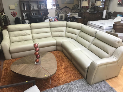 Kuka sectional sofa leather Recliner beige