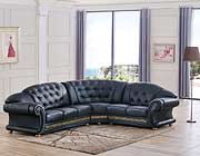 Black Leather Sectional Sofa EF Ares