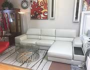 Kuka Grey Leather sectional sofa