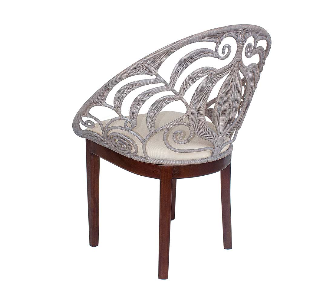 Accent Chair Rattan Solid Wood Mahogany Np 104 B3 