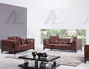 Brown leather sofa set AE065