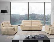 Cream Italian leather sofa set AEK 092