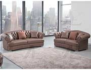 Dark Tan Italian leather sofa set AEK 096