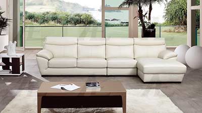 White Italian leather sectional AEK 021