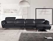 Black Italian leather sectional AEK 023