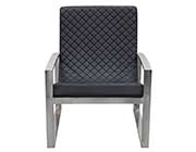 Black Leather Accent Chair DS Noble