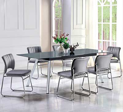 Gray Glass Top Dining Table HE 559