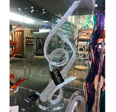 Double Loop Acrylic Sculpture by Muniz Plastics