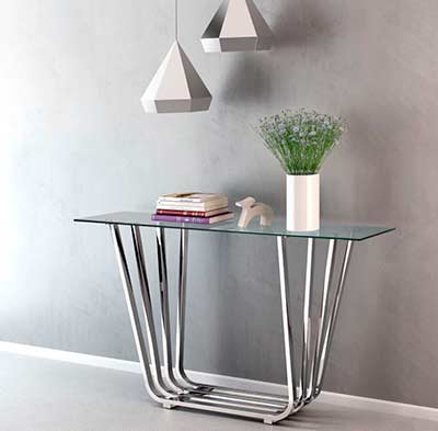 Clear Tempered Glass Console table Z326