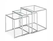 Clear Glass Nesting Coffee table Z105