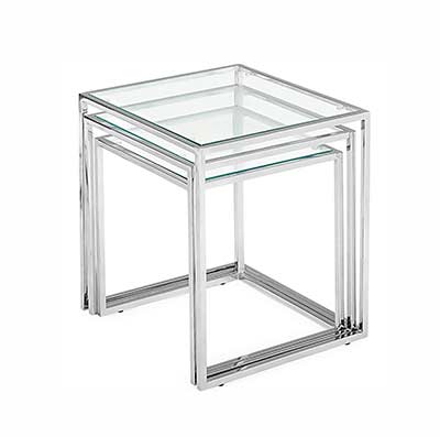 Clear Glass Nesting Coffee table Z105