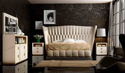 Sand Velvet Bed EF Alexandra