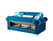 Marilyn Blue Fabric Sofa Sleeper by Demka