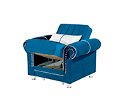 Marilyn Blue Fabric Sofa Sleeper by Demka