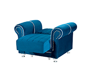 Marilyn Blue Fabric Sofa Sleeper by Demka