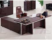 Dark Brown Faux Leather Desk AE 26