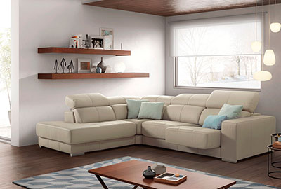 Top Grain Leather Sectional Sofa EF Sofia