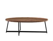 Niklaus Black Ash Oval Coffee Table by Eurostyle