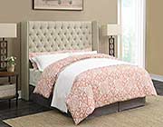 Transitional Beige Woven Fabric Headboard CO705