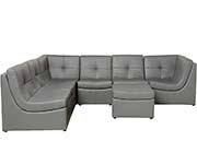 Gray bonded leather Modular Sofa SJ651 Sofa bed